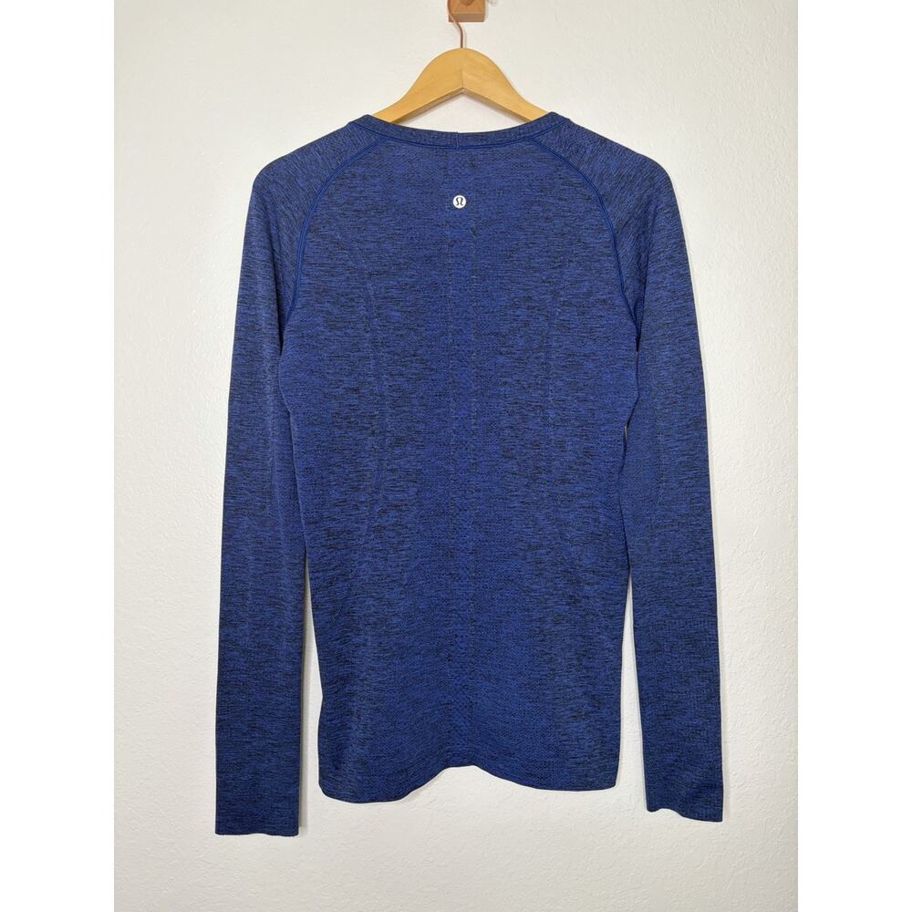 Lululemon Swiftly Tech Long Sleeve Crew in Blue Heathered Size 8 - Picture 3 of 4